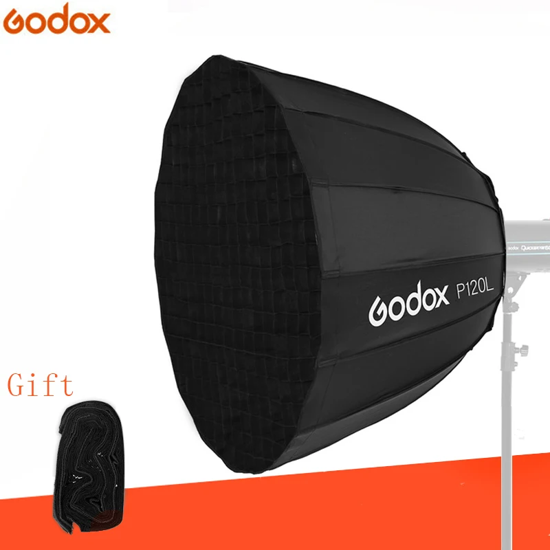 

Godox P120L 120CM Deep Parabolic Bowens Mount Portable Softbox + P120 Grid for Studio Flash Photo Studio