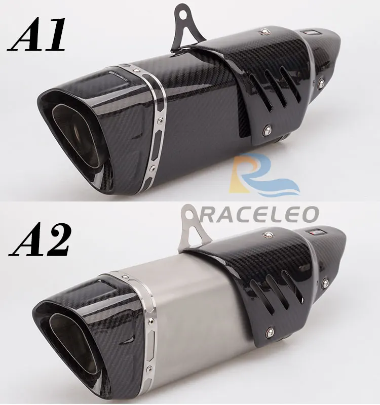 

36-51mm universal motorcycle exhaust carbon fiber muffler exhaust for z900 zx6r sv650 ninja650 z800 gsxr1000 R15 MT03