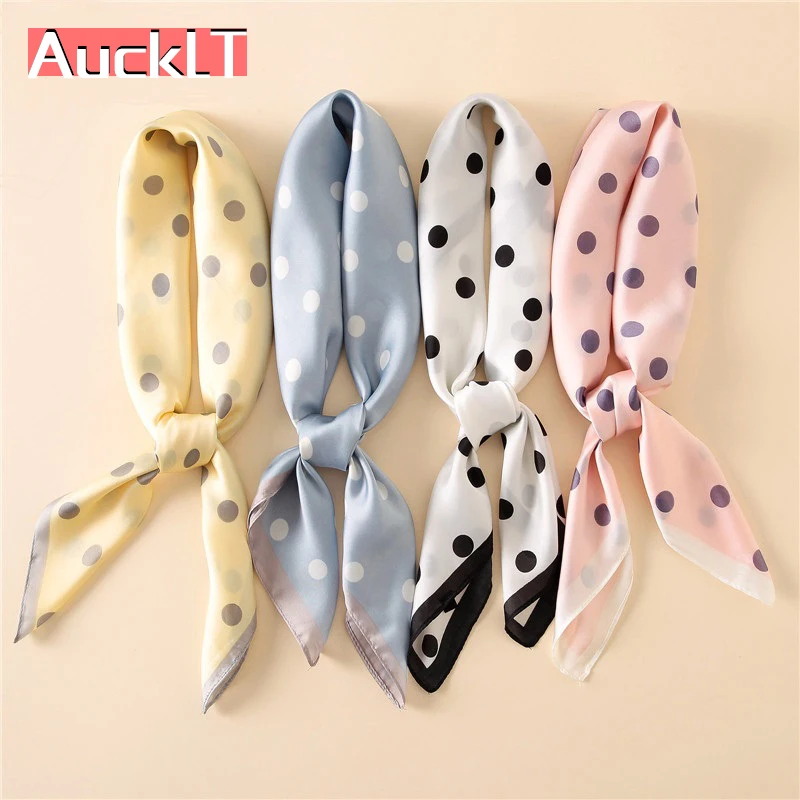 

Dot Print Scarf Women's 70*70cm 2018 Spring New Decoration Scarf Square scarf Scarf Fashion Ribbon Decoration WJ-21