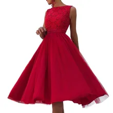 Красное Сетчатое газовое платье для женщин s элегантное кружевное платье без рукавов с открытой спиной Вечерние платья принцессы из тюля роскошное женское платье