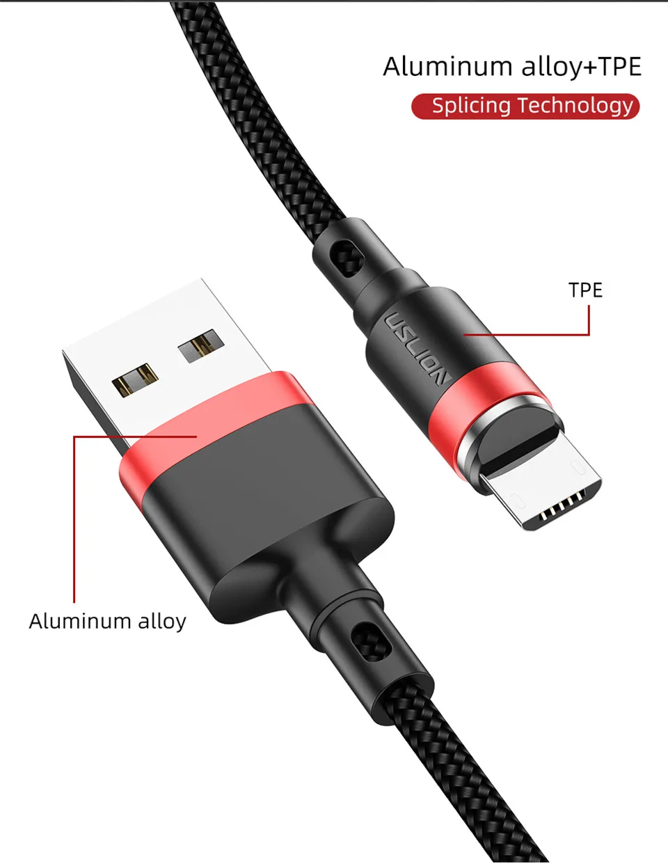 Магнитный кабель USLION 2 м 3 м 3 А Micro usb type-C кабель для быстрой зарядки type-C кабель для samsung S10 Xiaomi Microusb магнитное зарядное устройство