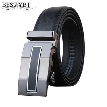 

Best YBT Men Leather Belt personality Section Automatic buckle Belt casual fashion leather Alloy buckle cowboy men Belt
