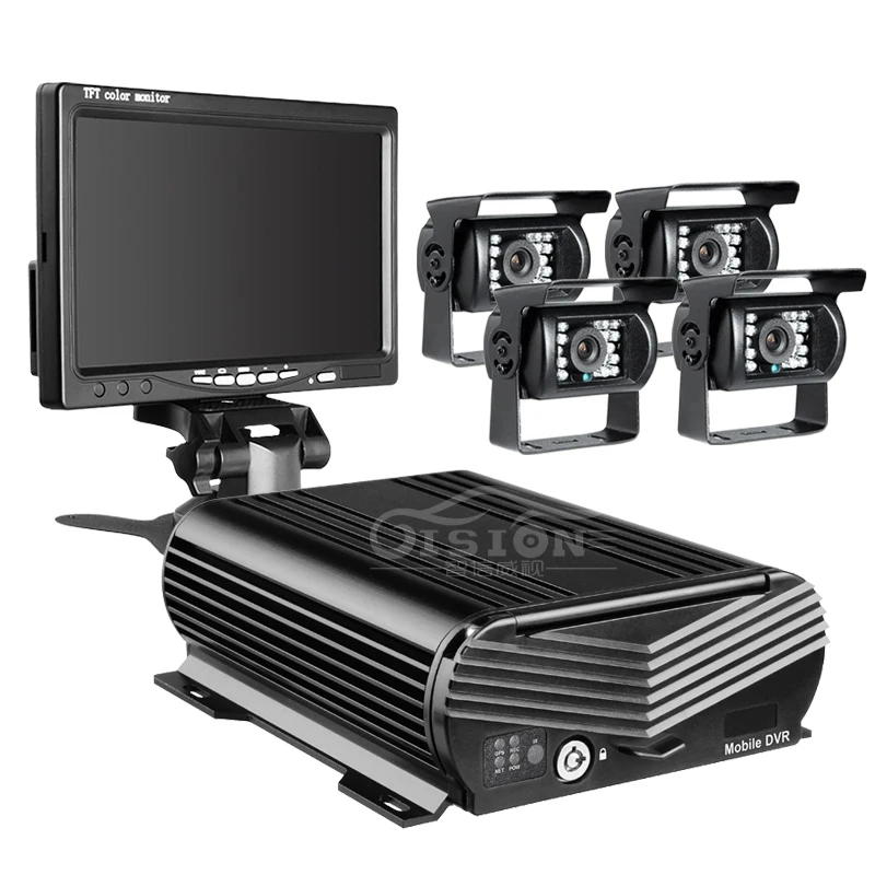  HD 4CH Remote Real Time Video HDD 3G GPS Vehicle Car Mobile Dvr Mdvr+2.0MP Outdoor Metal CCTV Camer - 32808560881
