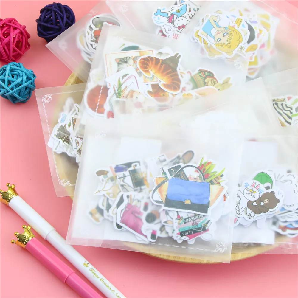 1 пакет милые бумажные наклейки в виде животных|paper stickers|cat stickercute kawaii |