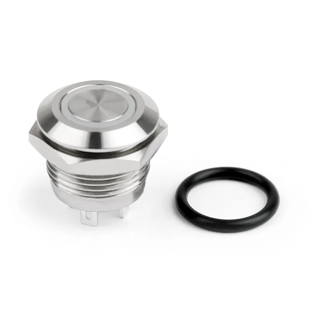 

Areyourshop Push Button Switch Mini 4 Pin 12mm Blue/Green/Red LED Metal Push Button Momentary Switch
