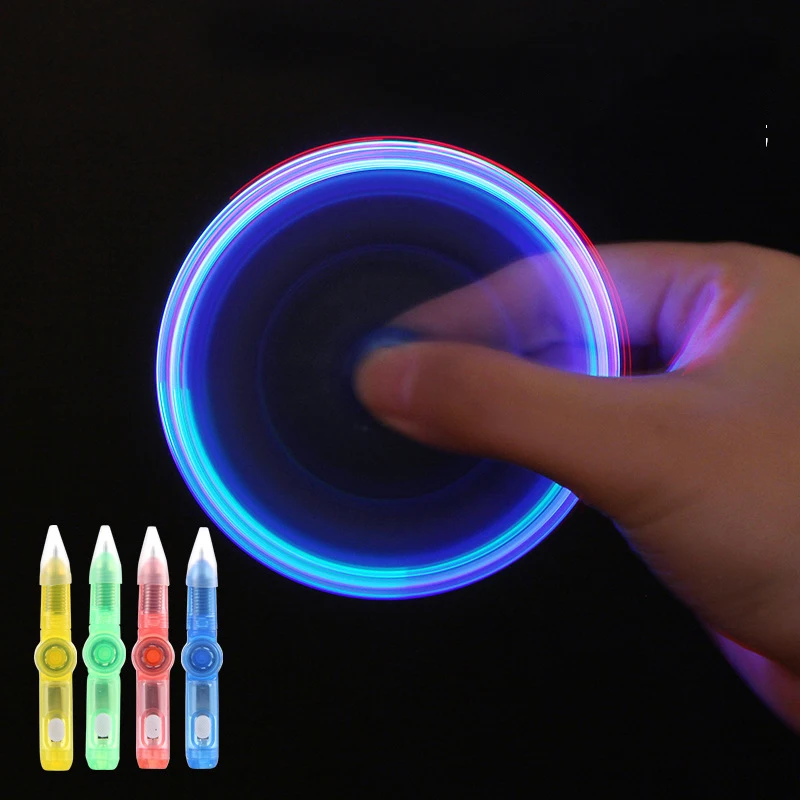 Светодиодный спиннинг ручка шариковая ручка Спиннер ручной вертушка светящийся в темноте светильник EDC игрушки для снятия стресса детские игрушки для детей