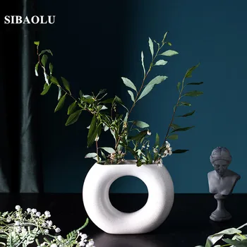 

Nordic Morandi Ceramic Vase Fashion Artistic Decor Flower Vase Home Decoration Accessories Flower Vase for Wedding Decoration