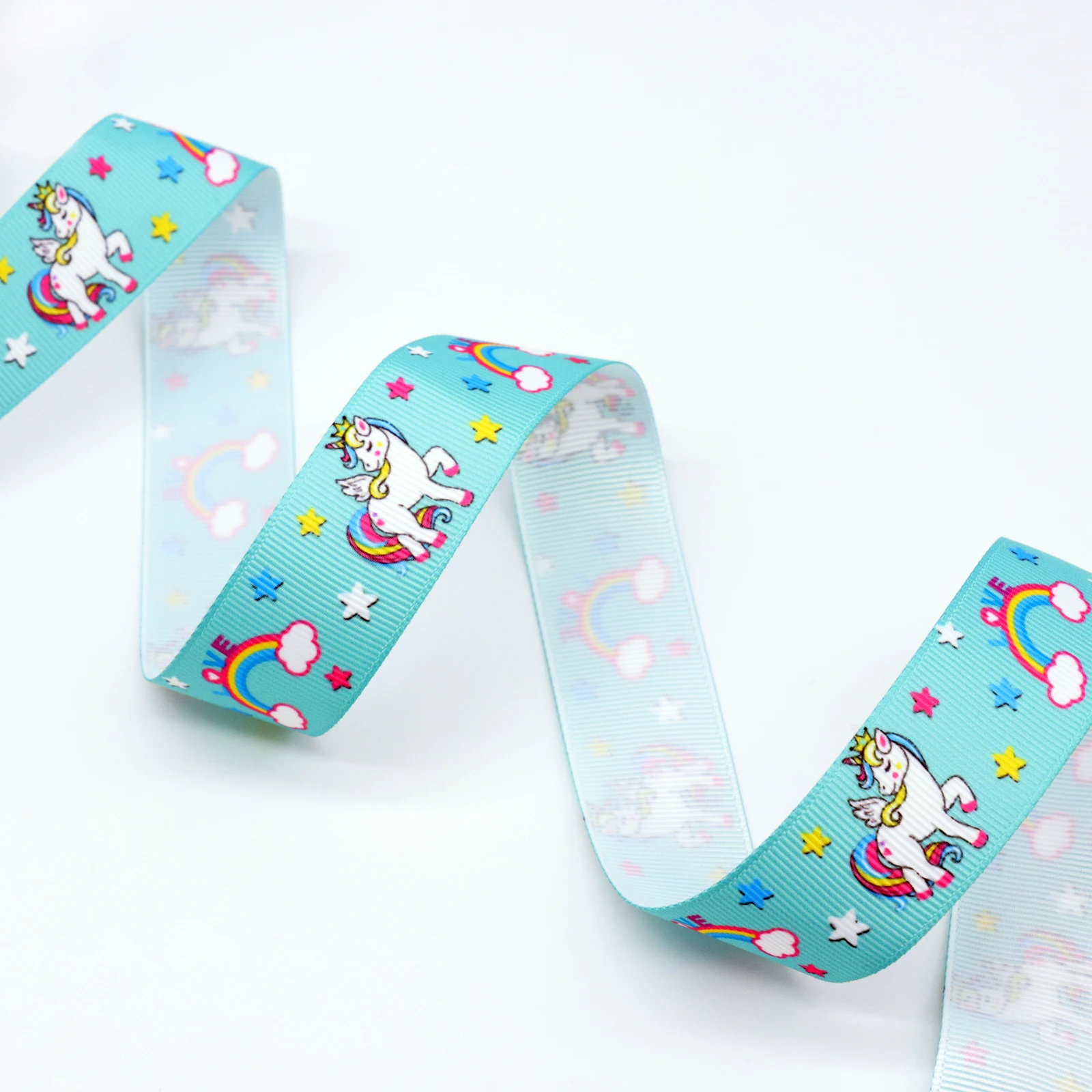 (25mmx1Yard) Printed Unicorn Grosgrain Ribbon Handmade DIY Accessories Gift Wrapping For Wedding Birthday Unicorn Party Decor