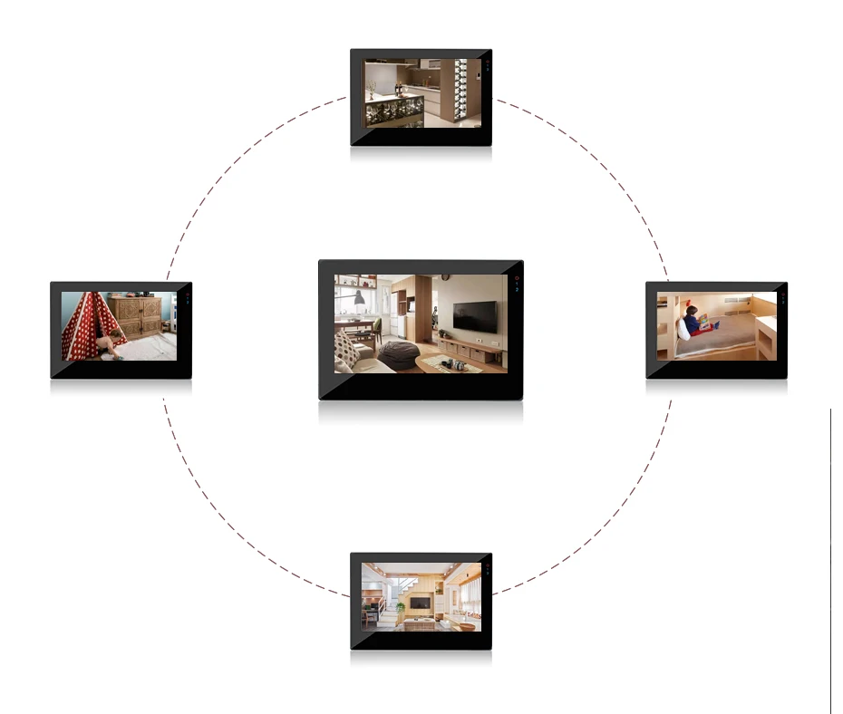 Dragonsview Видео дверной телефон сенсорный экран 7 дюймов 960 P Видео Домашний домофон система 4 монитора 2 HD колокольчик с камерой разблокировка