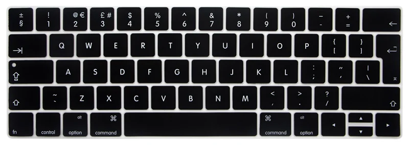 Для Macbook Pro Touch Bar 1" 15" A1706 A1707 силиконовый чехол для клавиатуры для Macbook TouchBar 13,3 A1989 Защита клавиатуры EU - Цвет: Черный
