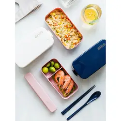 840 мл здоровый PP Материал Коробки для обедов двойной Слои Японии Стиль Коробки микроволновая печь посуда Еда контейнер для хранения