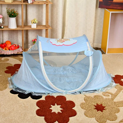 Милый ребенок Сетки от комаров летние для маленьких детей Колыбели Кровать Canopy Подушки матрас+ Подушки детские - Цвет: Blue