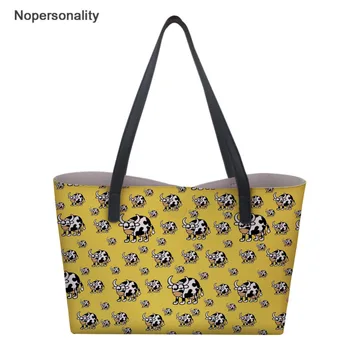 

Nopersonality 2019 Large Capacity Handbag Cow Print for Women PU Leather Bags Lady Shopping Bag with Small Purses Bolsa Feminina