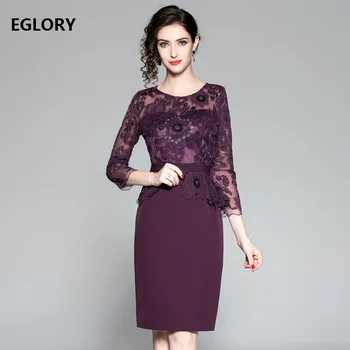 

Vestidos De Festa 2018 Autumn Winter Fashion Cocktail Party Women's Dress Tulle Lace Embroidery Patchwork Sheath Pencil Dress