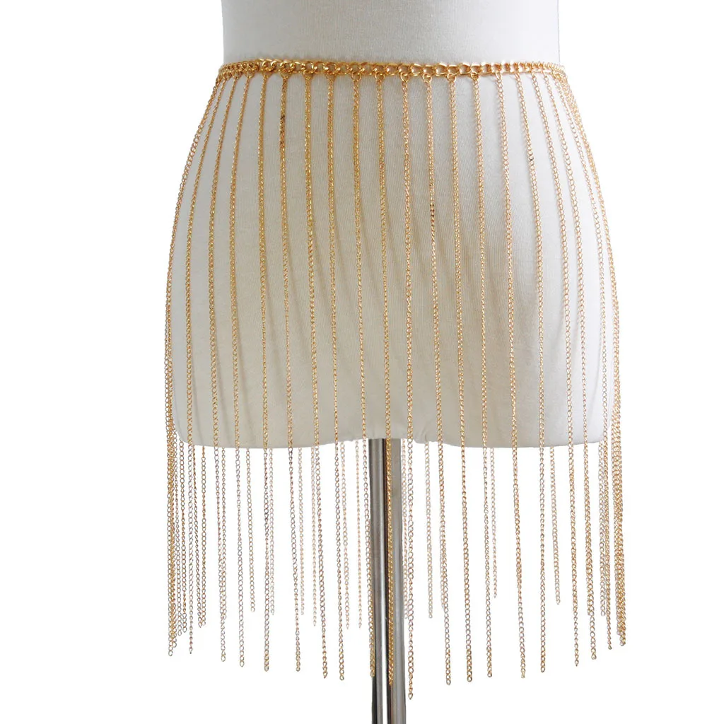 

Metal Alloy Waist Belt Chain Necklace For Women Sexy Summer Wide Tassel Fringe Bikini Body Chain Female Charms Beach Jewelry New
