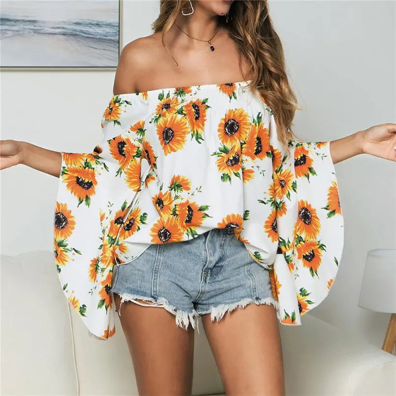 New Women Summer Plus Size Flower Print O-Neck Button Long Sleeve Linen Top T-Shirt Blouse Shirt Elegant Fashion New Tops #4R03 (9)