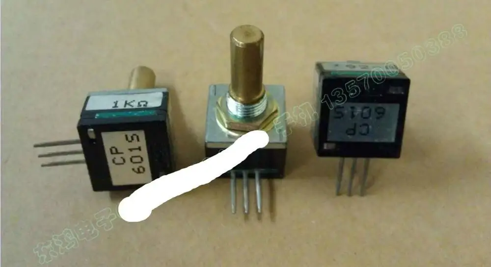 (2pcs/bag) Imported KOOA conductive plastic potentiometer 6015 92-A resistance 1K round shaft 20MM step 20 positioning | Электроника