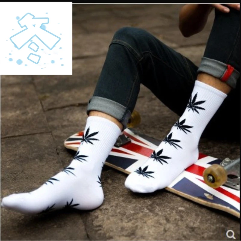 3 زوج/وحدة المتناثرة الرجال الجوارب skarpetki الاعشاب الجوارب الشارع الشهير سكيت chaussettes أوم meias الرياضية الصيف أوراق القيقب عارضة