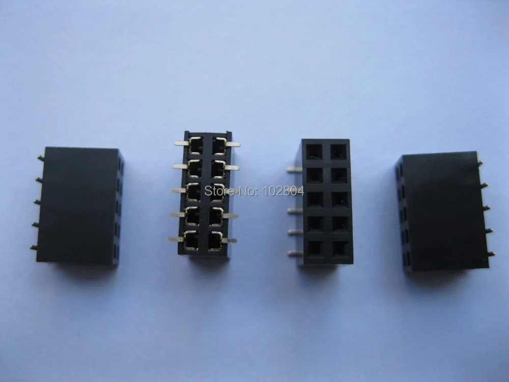 

Gold Plated SMT SMD 2.54mm 2x5 10pin Breakable Female Pin Header Connector Double Row Strip 10 pcs