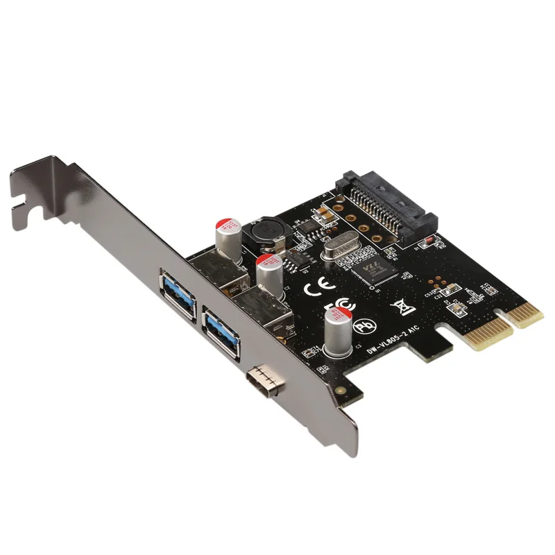 Diewu Компьютерные аксессуары USB 3,1 type-C 2 usb 3,0 type-A SATA 15PIN USB коннектор PCI-e riser Card Настольный PCI Express