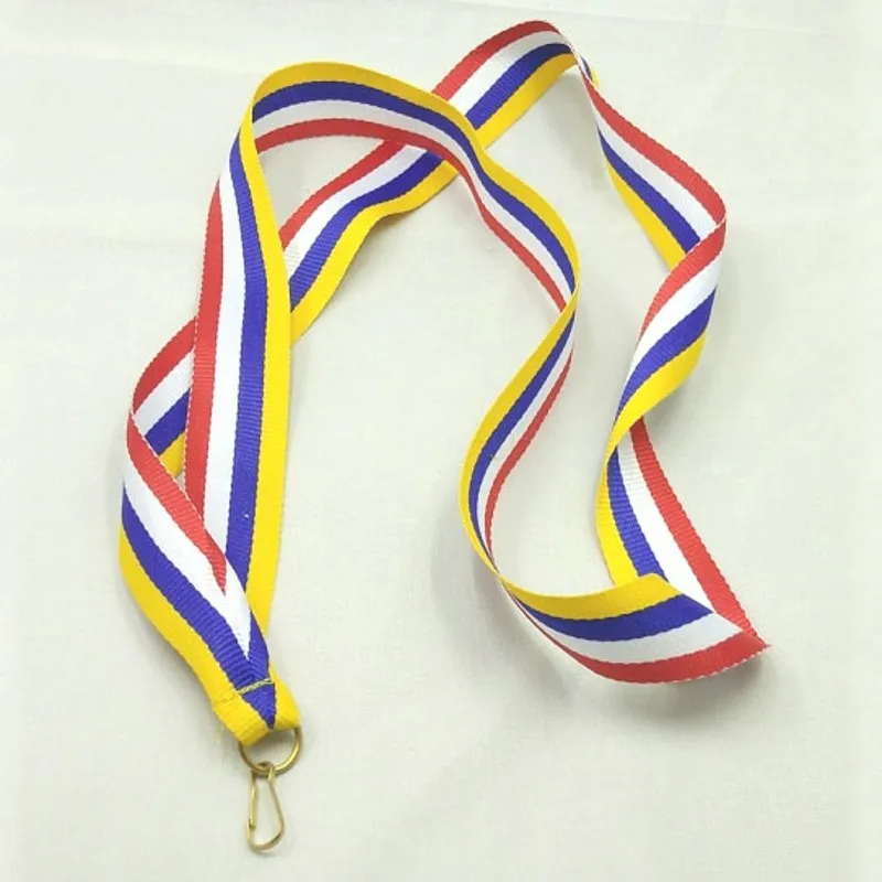 

Yellow Purple White Red Medal Ribbons Tied Ribbon With High Quality Unisex Gymnastics School Sport Day National Flag Award