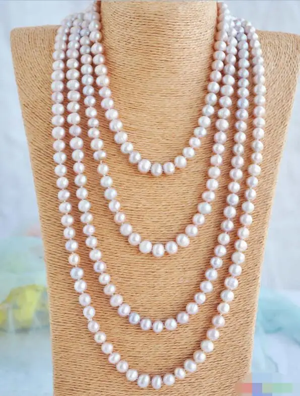 

FREE SHIPPING>>>@@ > 3798 round lavender freshwater cultured pearl necklace