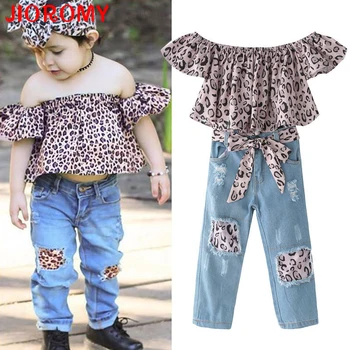 

summer with Europe and the United States suits leopard grain coat + ripped jeans + tire a undertakes three-piece suit F1