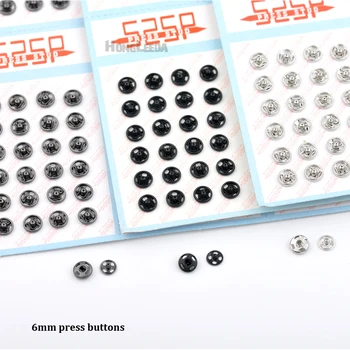 

240sets Metal snap buttons 6/7/8mm samll metal brass sew on press button snap fastener press stud button silver black gun color