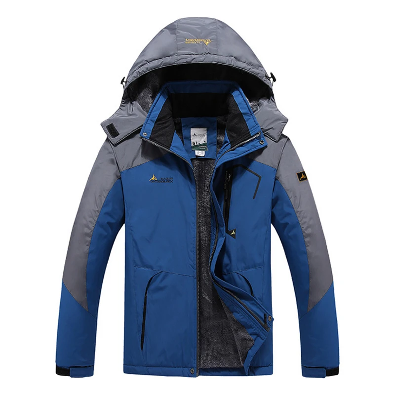 

6XL Oversized Men Waterproof Coat Fur Jackets Fishing Winter Outdoor Skiing Hood Camping Man Trekking Climb Hiking Travel