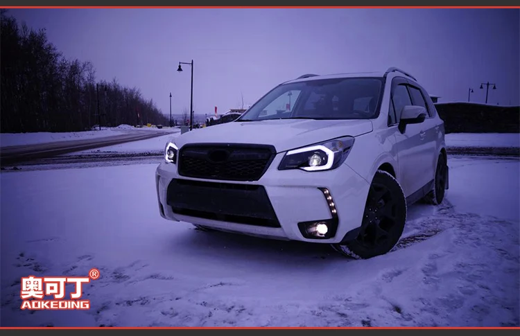 AKD авто стайлинг фары для Subaru Forester 2013 фары светодиодный ходовые огни биксеноновые фары Противотуманные фары с ангельскими глазками авто уровень