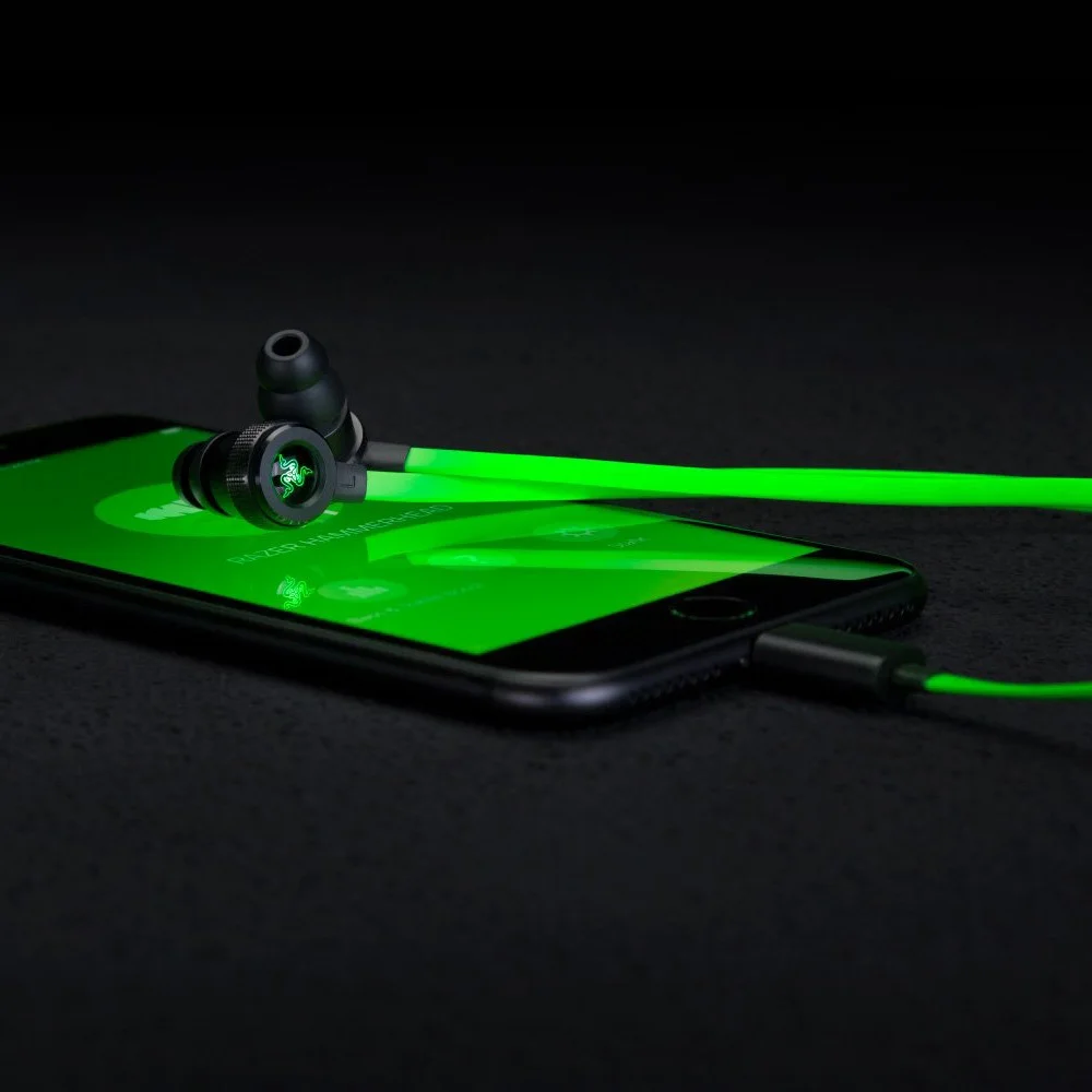 Razer Hammerhead iOS Lightning Earbuds DAC Custom-Tuned Dual-Driver Technology - in-Line Mic Headphones Handsfree 23 7