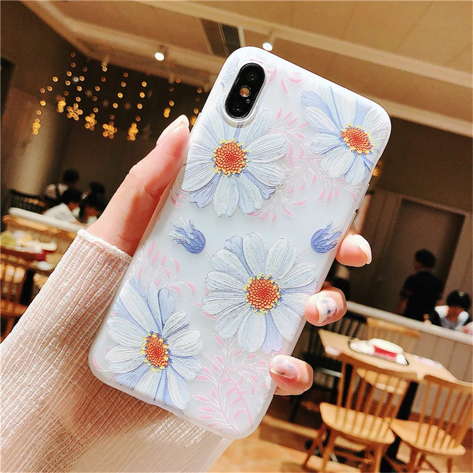 MOUSEMI Flower Soft Silicon Case For iPhone 7 Case Floral Phone Cases 5S 5 SE On For iPhone 6 6S 8 Plus X XS MAX XR Capa Fundas  (26)