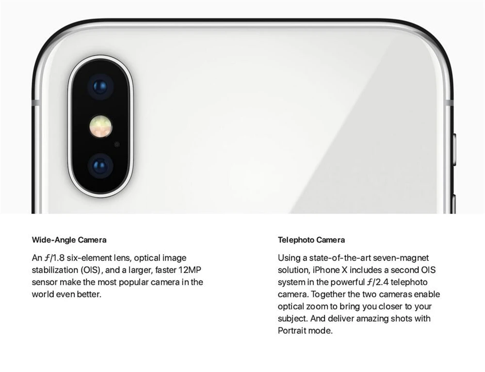 Apple iphone X Face ID 5," сенсорный экран 3 ГБ ОЗУ Hexa Core iOS A11 двойная камера 12 МП 4G LTE разблокированный iphone x Черный Белый