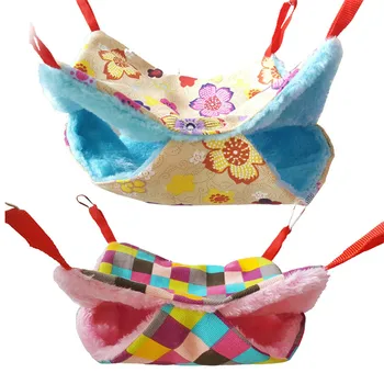 

Cute Small Animal Suspended Warm Plush Double-deck Pet Hamster Hammock Bed Mat For Guinea Pig Rabbit Hanging Bed Cage Accessory