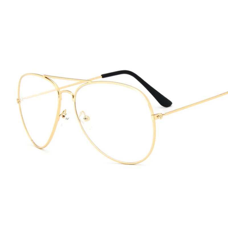 

New Design Female Transparent Frame Eyeglasses Avition Spectacle Clear Lens Vintage Pliot Sun Glasses for Women Frame