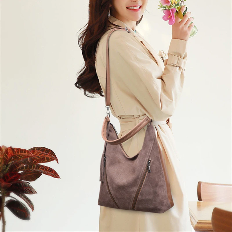 الأزياء تقسيم الجلود حقائب جودة الجلد المدبوغ حقيبة كتف الإناث بسيطة Crossbody حقائب للنساء ملابس علوية مميزة-حقائب بيد