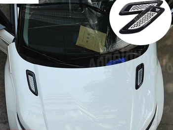 

Angelguoguo For Land Rover Range Rover Evoque Black Hood Air Vent Outlet Wing Trim 2012-2016 2pcs