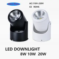 Для поверхностного монтажа светодиодные лампы 8 Вт 10 Вт 20 Вт света с регулируемым углом наклона к лобби/офис/ ванная
