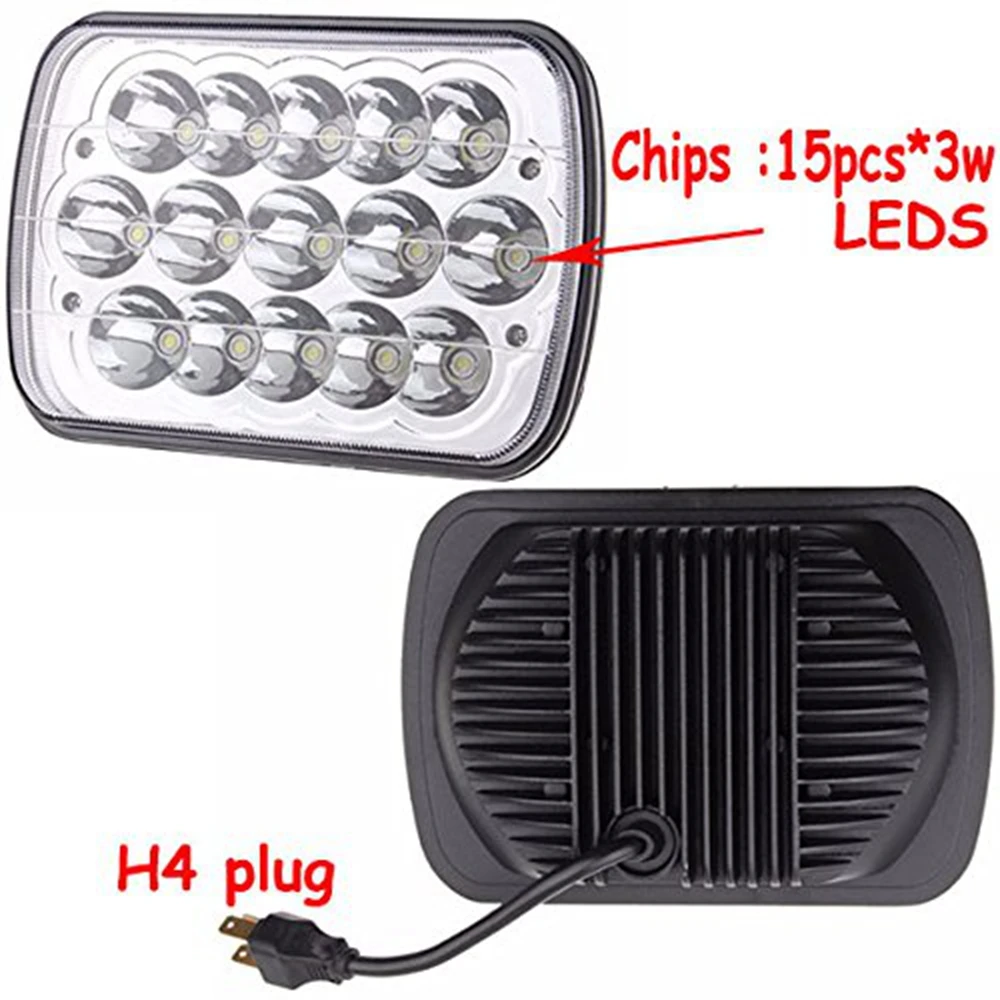 7X6 дюймов 27450C пара прямоугольных светодиодных фар 5X7 для Ford Van Jeep XJ YJ|7x6 led headlight|led