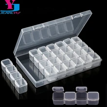 Caixa de armazenamento vazia de plástico para unhas, instrumentos de arte para unhas, pedras, exibição de caixa transparente, contaniers de contas de latão