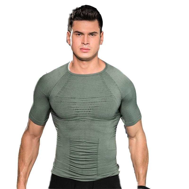 

Gynecomastia Corset Waist Trainer Shaper Man Slimming Belly Shirt Male Control Chest Binder Top Short Sleeves Underwear