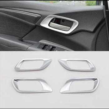 

Fit For Honda JAZZ 2014 to 2018 ABS Plastic Chrome Car inner door Bowl protector frame cover trim accessories car styling