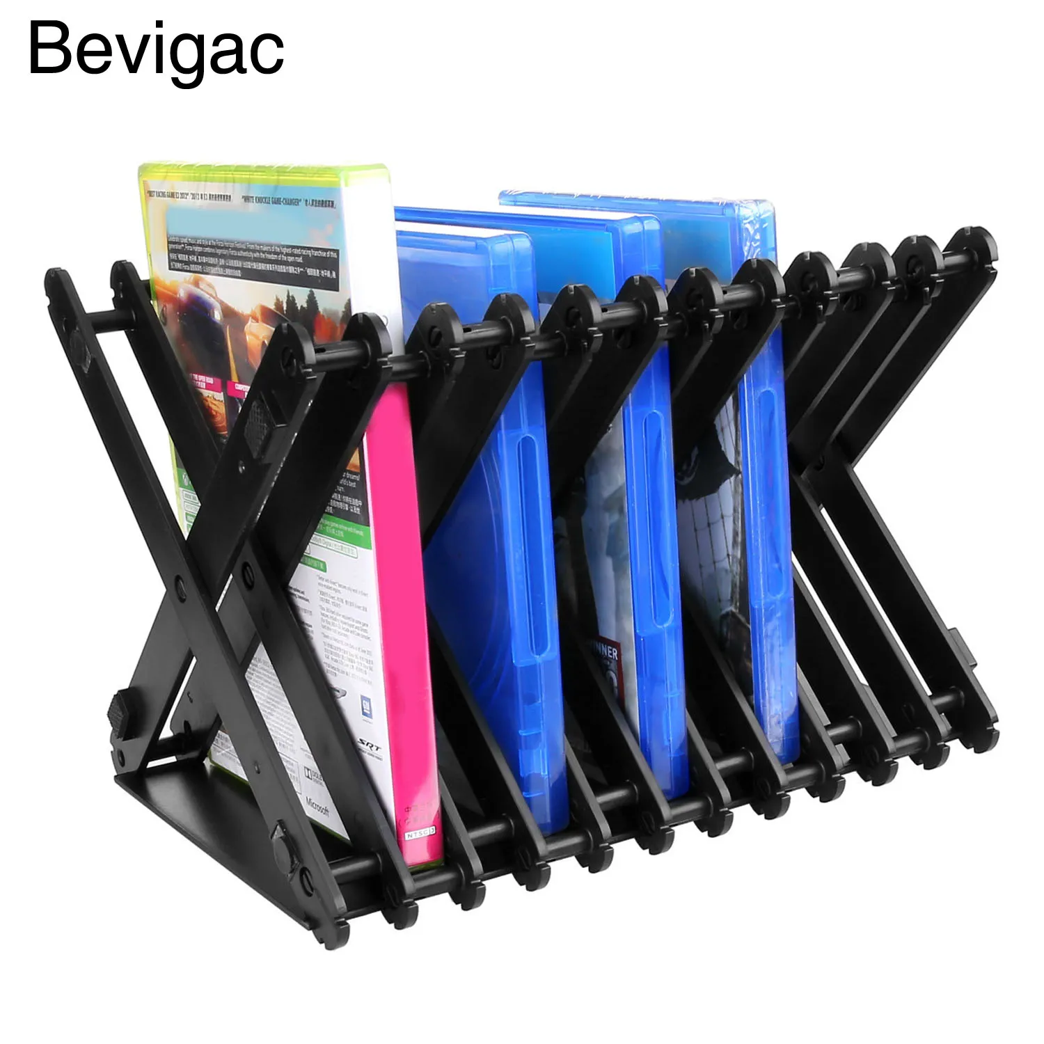 

Bevigac Universal Folding Disc Holder Bracket Stand Organizer Game CD Storage Rack for PS4 Pro Xbox one 360 Video Games DVD