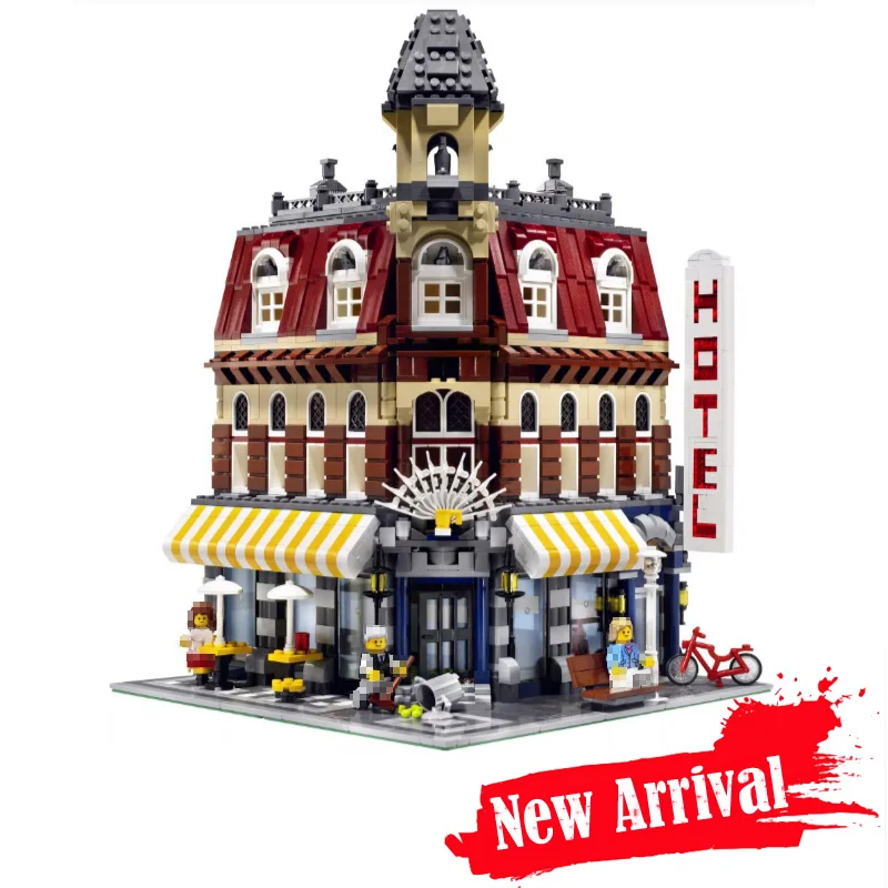 

LEPIN 15002 2133Pcs Creators Cafe Corner Model Building Kits Blocks Bricks Toys for children Gifts compatible legoINGly 10182