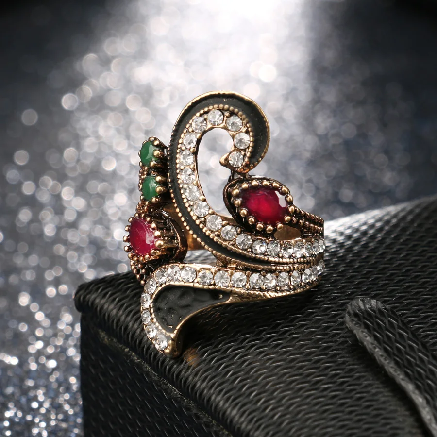 Womens Ring Vintage Color Gold Punk Turkish Jewelry