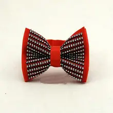 Ретро Хрустальные стразы бабочка галстук-Платок для мужчин и женщин эластичная лента для свадьбы вечеринки паба банкета галстук-бабочка