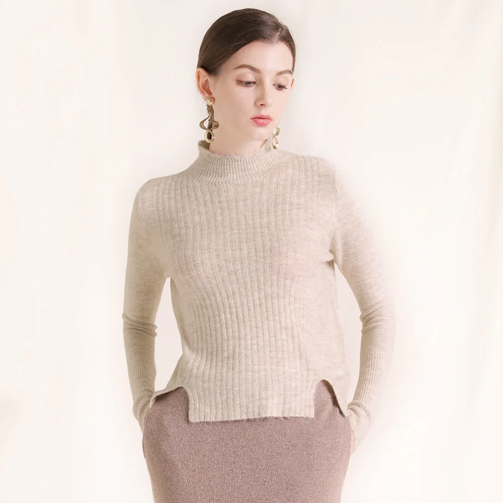 Solid half turtleneck elastic knti slim pullovers sweater 2018 new women autumn winter basic sweater