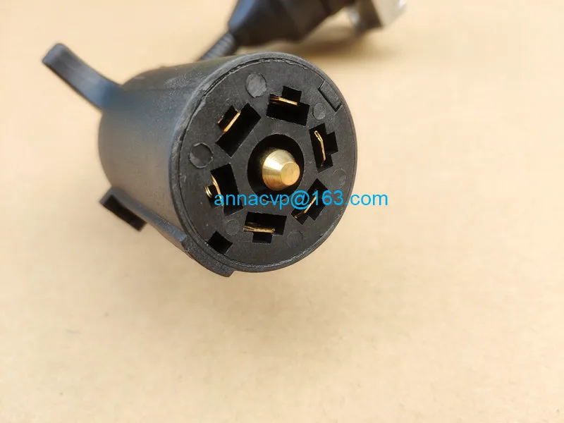 trailer connector adapter 7 way RV style blade plug to 7 pole round pin socket (4)