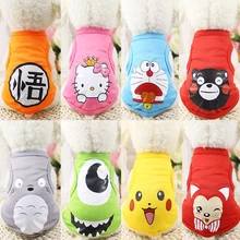 Cheap Small Dog Clothes Summer Spring 11 Cartoon Styles Pet Dog Cat Shirt Cute Yorkshire Terrier T-shirt Breathable Pet Vest