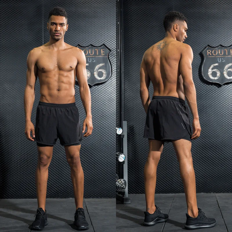 

Men's 2 in 1 Running Shorts Mens Sports Shorts Quick Drying Training Exercise Jogging Cycling Shorts basketball leisure shorts